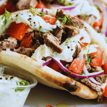 Beef Gyros in Greek Style