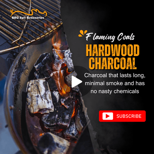 Flaming Coals Hardwood charcoal: Charcoal that lasts long, minimal smoke and has no nasty chemicals