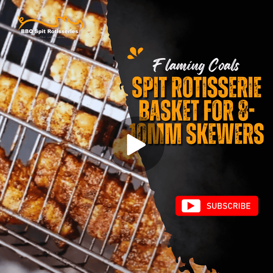 Spit Rotisserie Basket for 8-10mm Skewers | Flaming Coals