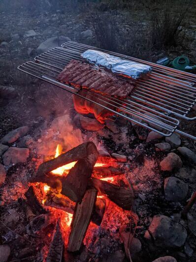 Deluxe Campfire Swinging Grill by Auspit