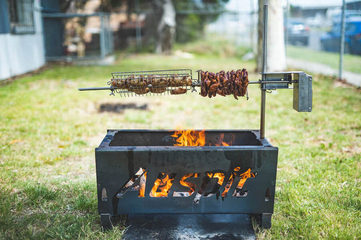 Auspit Rotisserie with Firepit Combo