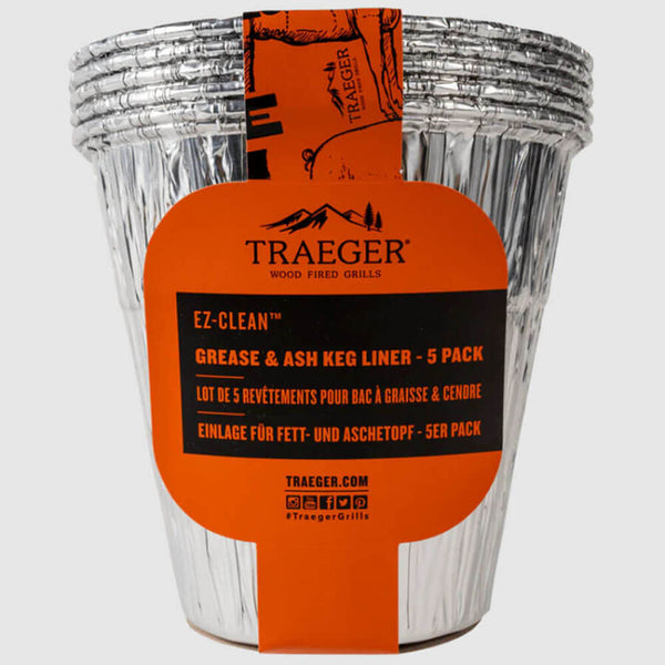 EZ-Clean Grease & Ash Keg Liners" - 5 Pack | Traeger - BBQ Spit Rotisseries