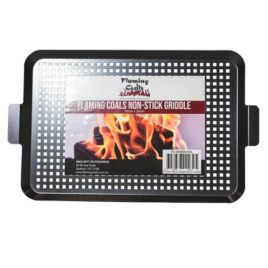 Non Stick BBQ Griddle XL 50cm x 30cm - Flaming Coals
