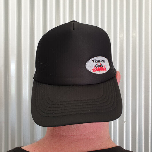 BBQ Hat/Cap FC Round Logo - Flat Brim & Trucker - Flaming Coals