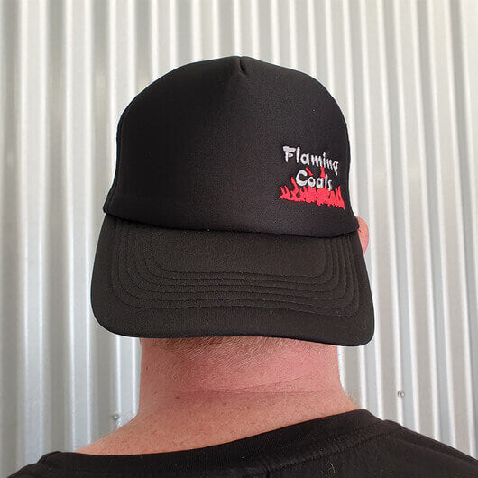 Flaming Coals BBQ Hat/Cap FC Logo Grey - Flat Brim & Trucker
