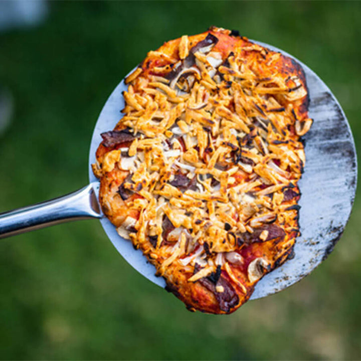 Stainless Steel Pizza Spinner | Short 89cm - Flaming Coals