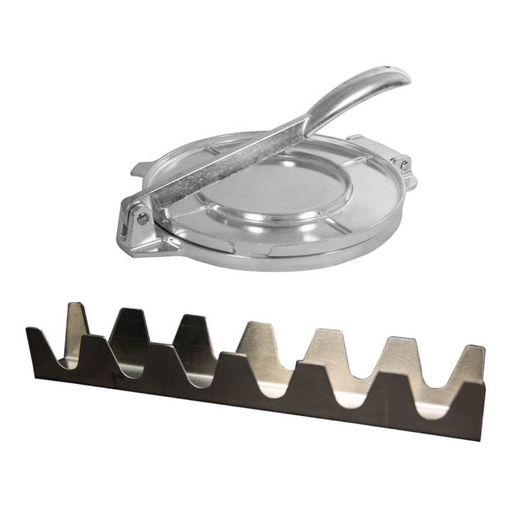 Taco Holder and Tortilla Press Combo Pack