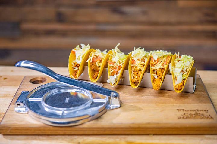 Taco Holder and Tortilla Press Combo Pack