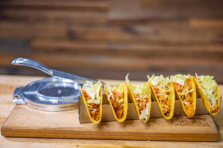 Taco Holder and Tortilla Press Combo Pack