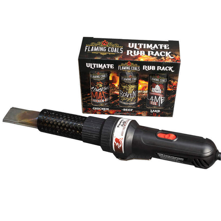 Flaming Coals Rub Pack With Charcoal Starter Wand