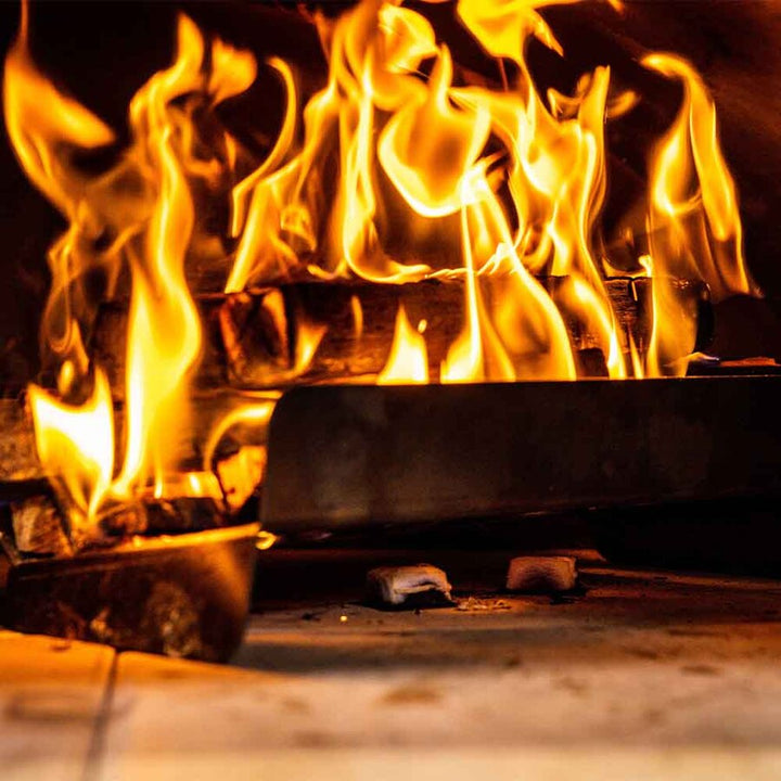Raised Pizza Oven Log Holder XL | Flaming Coals