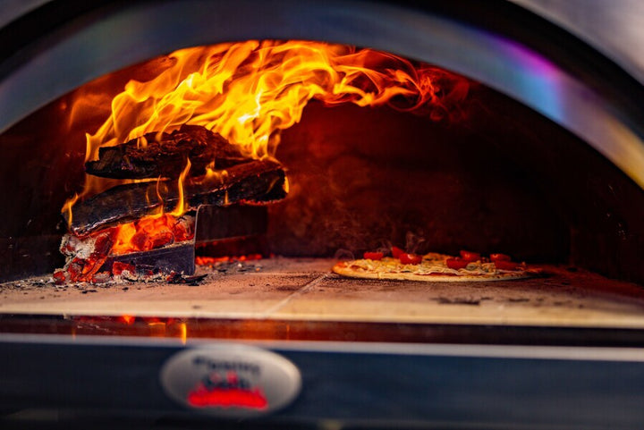 Raised Pizza Oven Log Holder | Flaming Coals