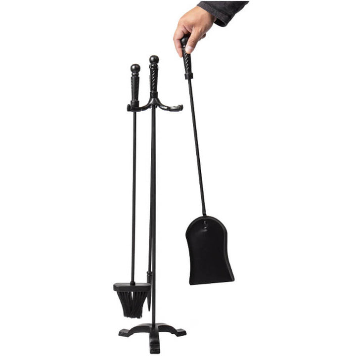 Black Finish Fire Tool Set - 3 Piece plus Stand | Outdoor Magic