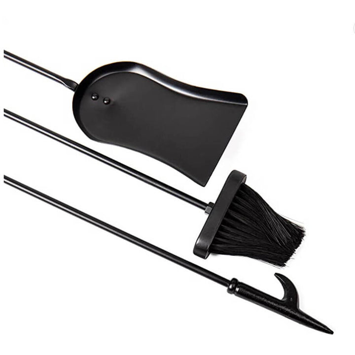 Black Finish Fire Tool Set - 3 Piece plus Stand | Outdoor Magic