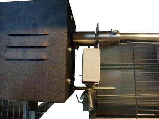 BBQ Spit Rotisserie Motor - 30kg with Skewer Support - Flaming Coals