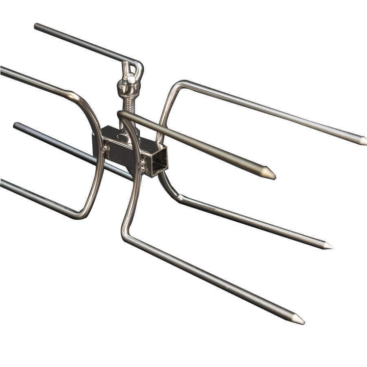 Rotisserie Prong Kit for Cooking 2 Chickens - 10mm Square - Flaming Coals