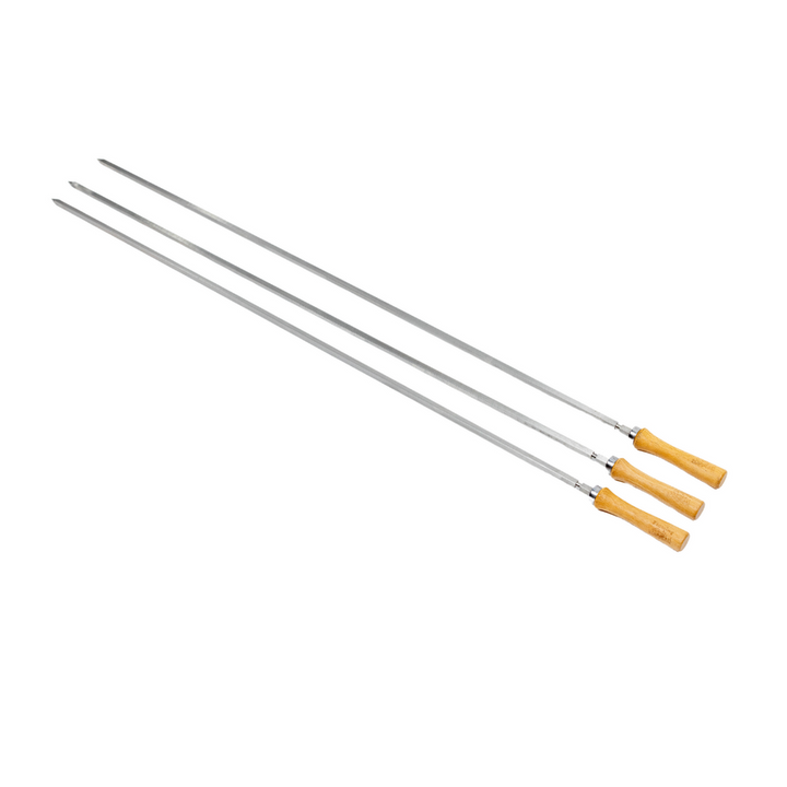 Cyprus Spit Roast Skewer- 3x Large (Stainless Steel) - 8mm - Flaming Coals