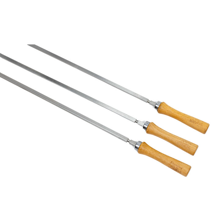 Cyprus Spit Roast Skewer- 3x Large (Stainless Steel) - 8mm - Flaming Coals