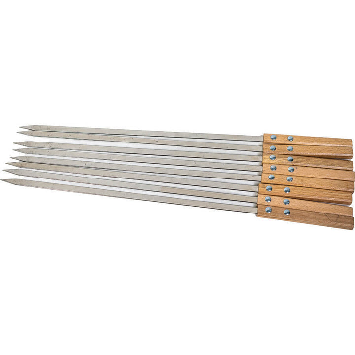 Flat Metal Kebab Skewers - Flaming Coals