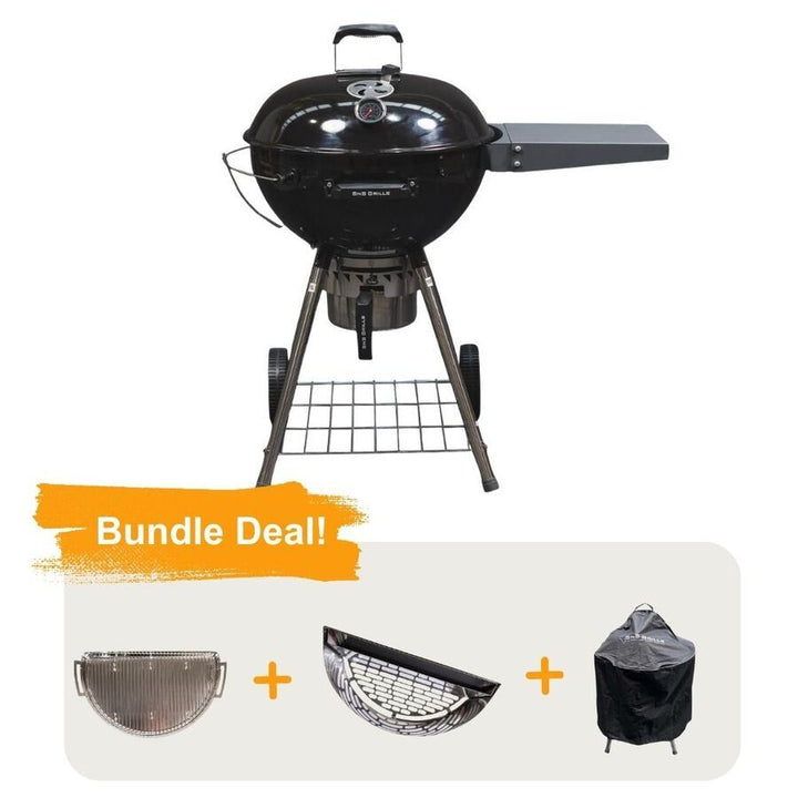 SNS Grills - Slow 'N Sear Kettle BBQ- Black Combo