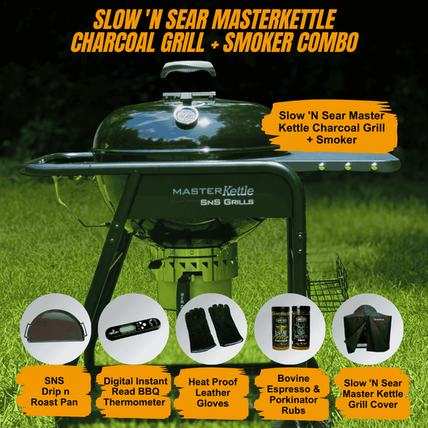 Slow N' Sear MasterKettle Charcoal Grill + Smoker Combo