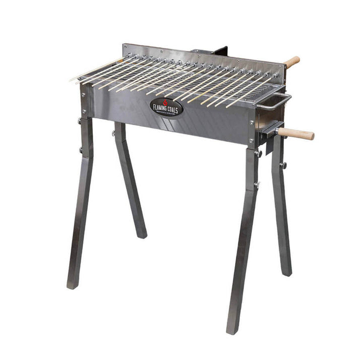 Stainless Steel Hibachi BBQ with 20 kebab skewers by Flaming Coals