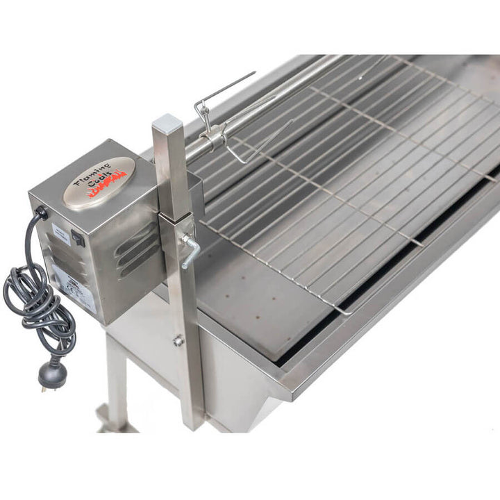 The Master 1200 Stainless Steel Spit Roaster with 30kg Motor | Flaming Coals