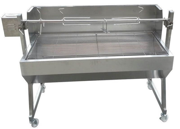 1500 Stainless Steel Spartan Spit Roaster | Flaming Coals