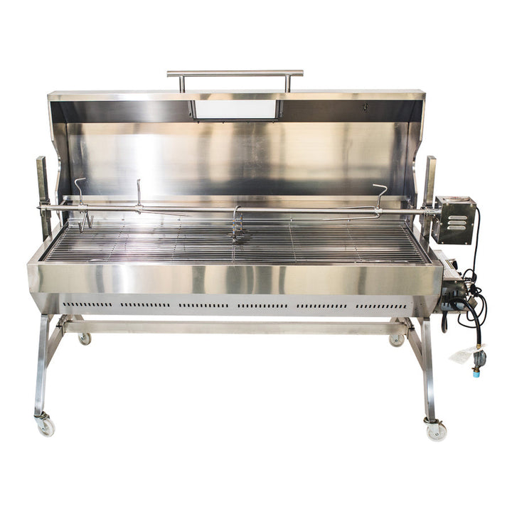 Dual Fuel Charcoal and Gas Spit Roaster 1500mm | Flaming Coals - BBQ Spit Rotisseries