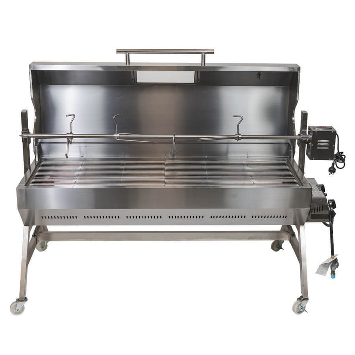 DUAL FUEL Charcoal and Gas Spit Roaster 1500mm | Flaming Coals