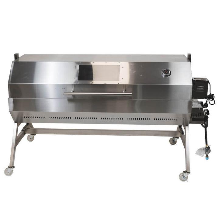 DUAL FUEL Charcoal and Gas Spit Roaster 1500mm | Flaming Coals