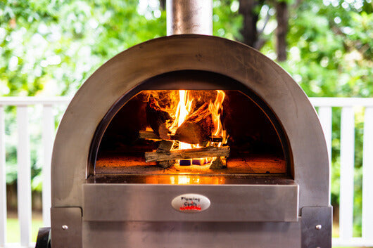 Wood Fired Pizza Oven - Flaming Coals