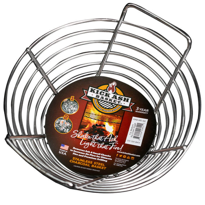 Kick Ash Basket for the Medium Big Green Egg - Stainless Steel