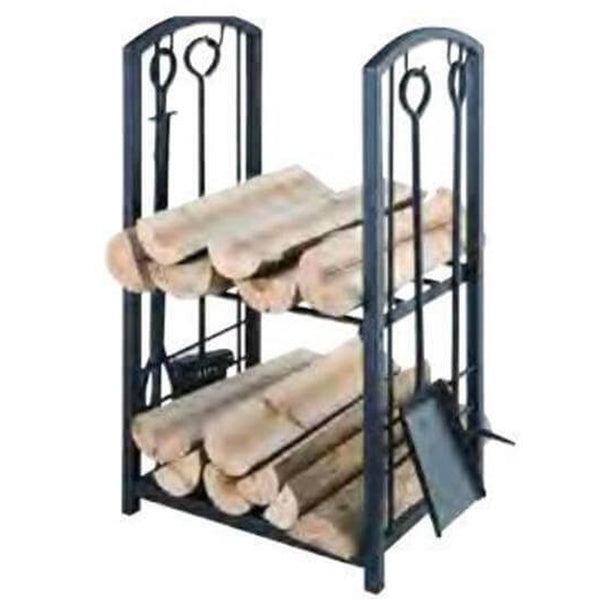 2 Tier Wood Rack with 4 tools | Outdoor Magic