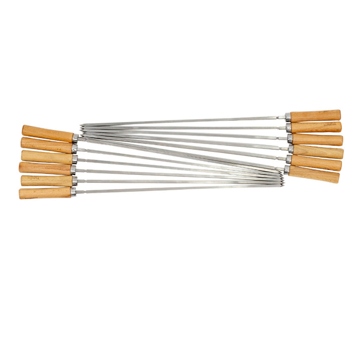 Cyprus Spit Roast Skewers - Set of 12 (Stainless Steel) - 5mm - Flaming Coals